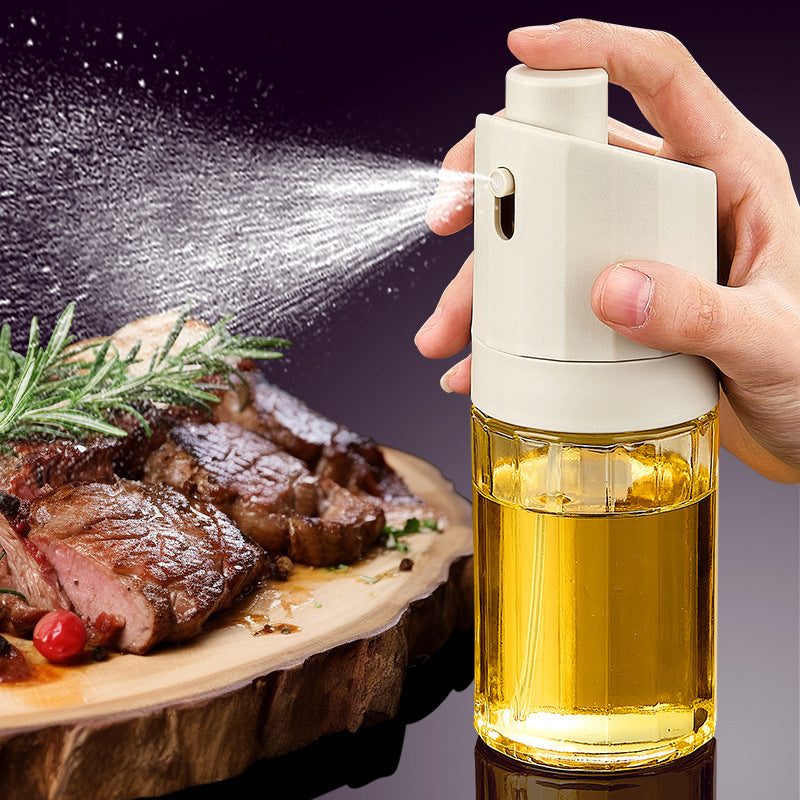 2-in-1 Glass Oil Bottle & Press Dispenser